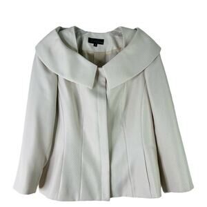 Vintage cream striped preppy mod evening wedding blazer jacket 12